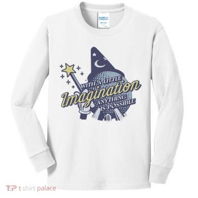 With A Little Imagination Kids Long Sleeve Shirt