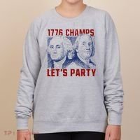 Washington And Lincoln 1776 Champs Let’s Party USA Flag Women's Sweatshirt thumb 0