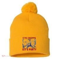 Washington And Lincoln 1776 Champs Let’s Party USA Flag Pom Pom 12in Knit Beanie thumb 0
