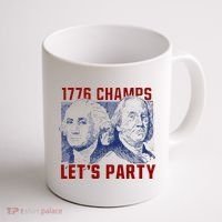 Washington And Lincoln 1776 Champs Let’s Party USA Flag Coffee Mug thumb 1