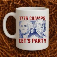 Washington And Lincoln 1776 Champs Let’s Party USA Flag Coffee Mug thumb 2