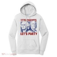 Washington And Lincoln 1776 Champs Let’s Party USA Flag Women's Hoodie thumb 0