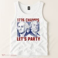 Washington And Lincoln 1776 Champs Let’s Party USA Flag Tank Top thumb 2