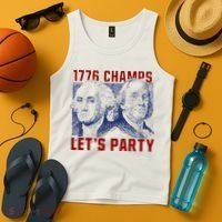 Washington And Lincoln 1776 Champs Let’s Party USA Flag Tank Top thumb 4