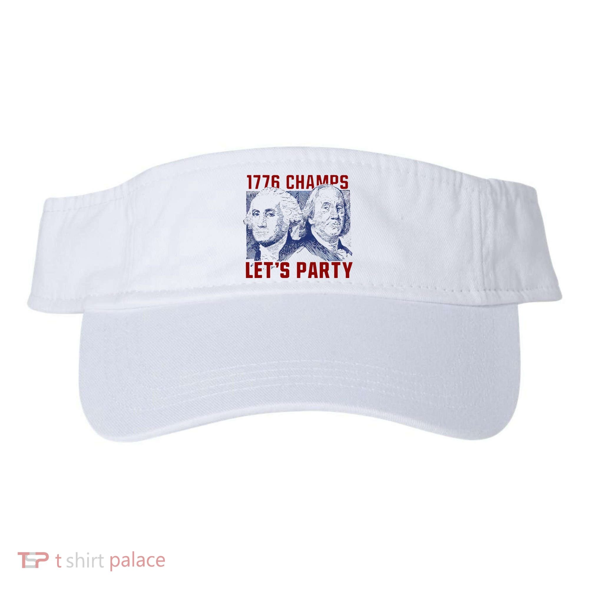 Washington And Lincoln 1776 Champs Let’s Party USA Flag Visor