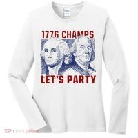 Washington And Lincoln 1776 Champs Let’s Party USA Flag Women's Long Sleeve Shirt thumb 0