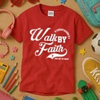 Walk By Faith And Not By Sight Kids T-Shirt thumb 3