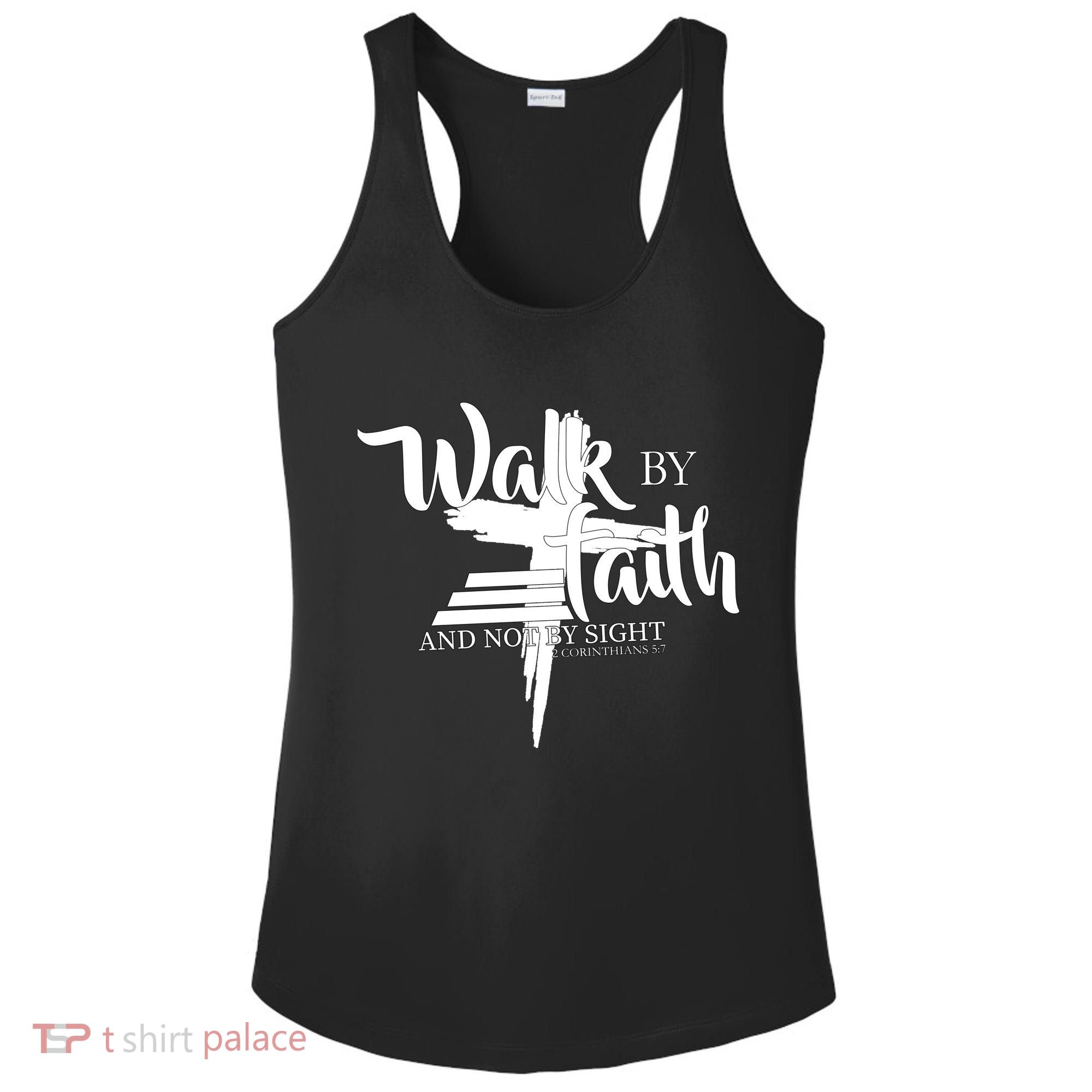 Walk By Faith Not By Sight Ladies PosiCharge Competitor Racerback Tank