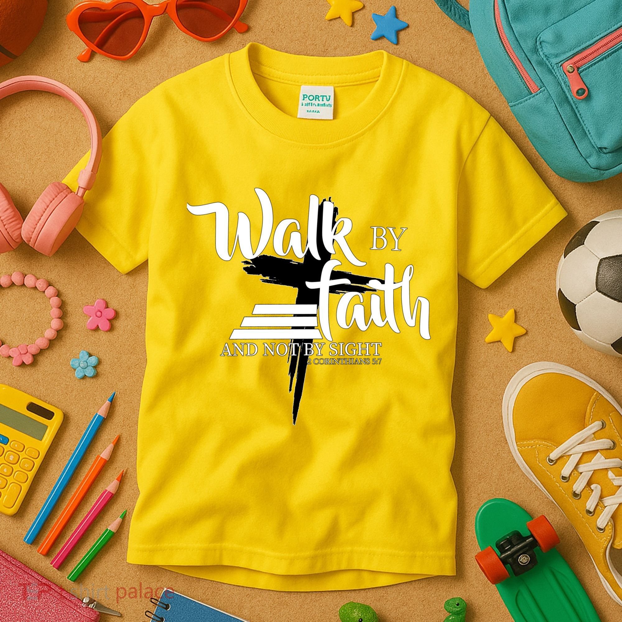 Walk By Faith Not By Sight Kids T-Shirt
