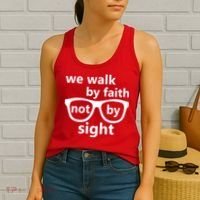 Walk By Faith Not By Sight Christian Women's Tank Top thumb 2