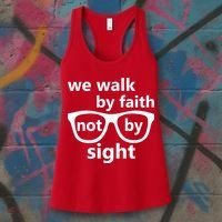 Walk By Faith Not By Sight Christian Women's Tank Top thumb 3