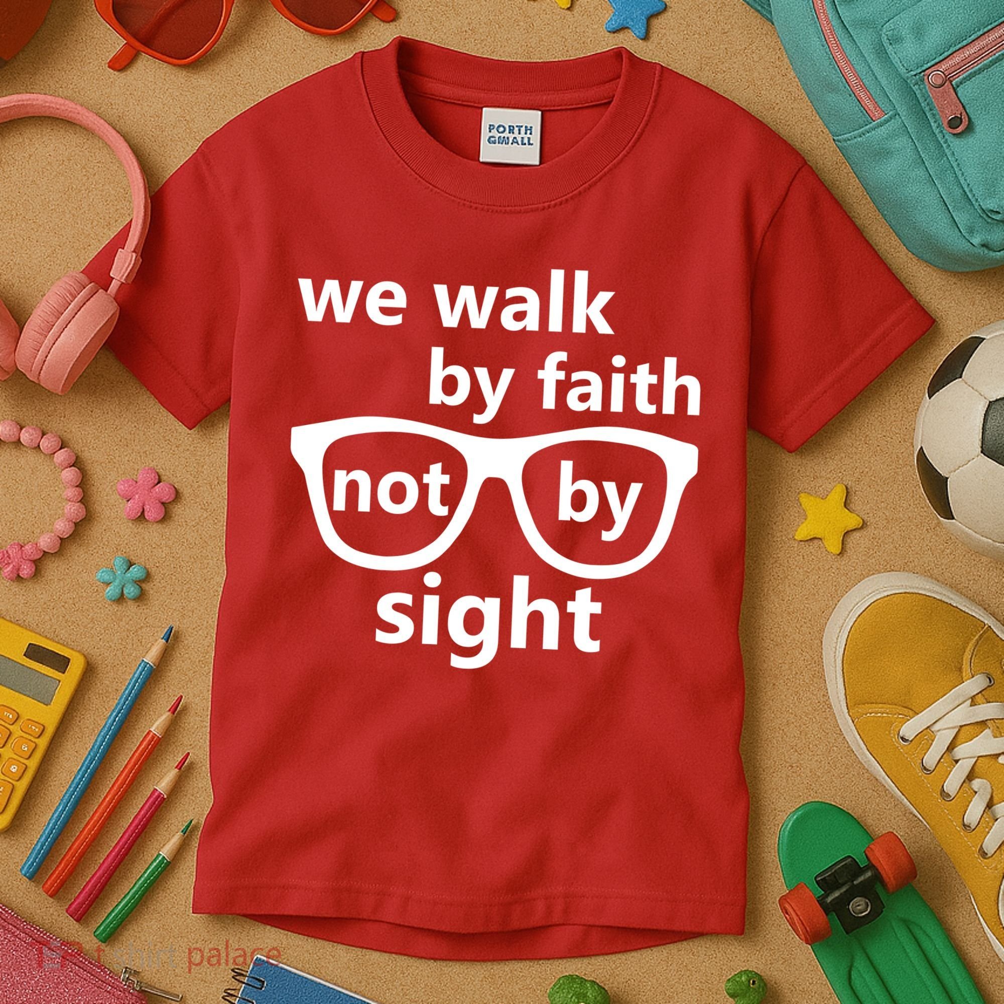 Walk By Faith Not By Sight Christian Kids T-Shirt