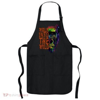 Walk Into The Wild Colorful Gorilla Apron