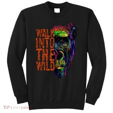 Walk Into The Wild Colorful Gorilla Sweatshirt