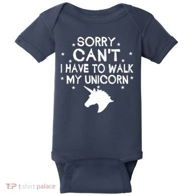 Walk My Unicorn  Baby Bodysuit