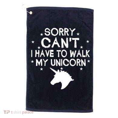 Walk My Unicorn  Golf Towel