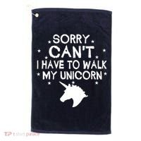 Walk My Unicorn  Golf Towel thumb 0