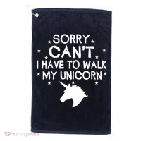 Walk My Unicorn  Golf Towel thumb 0
