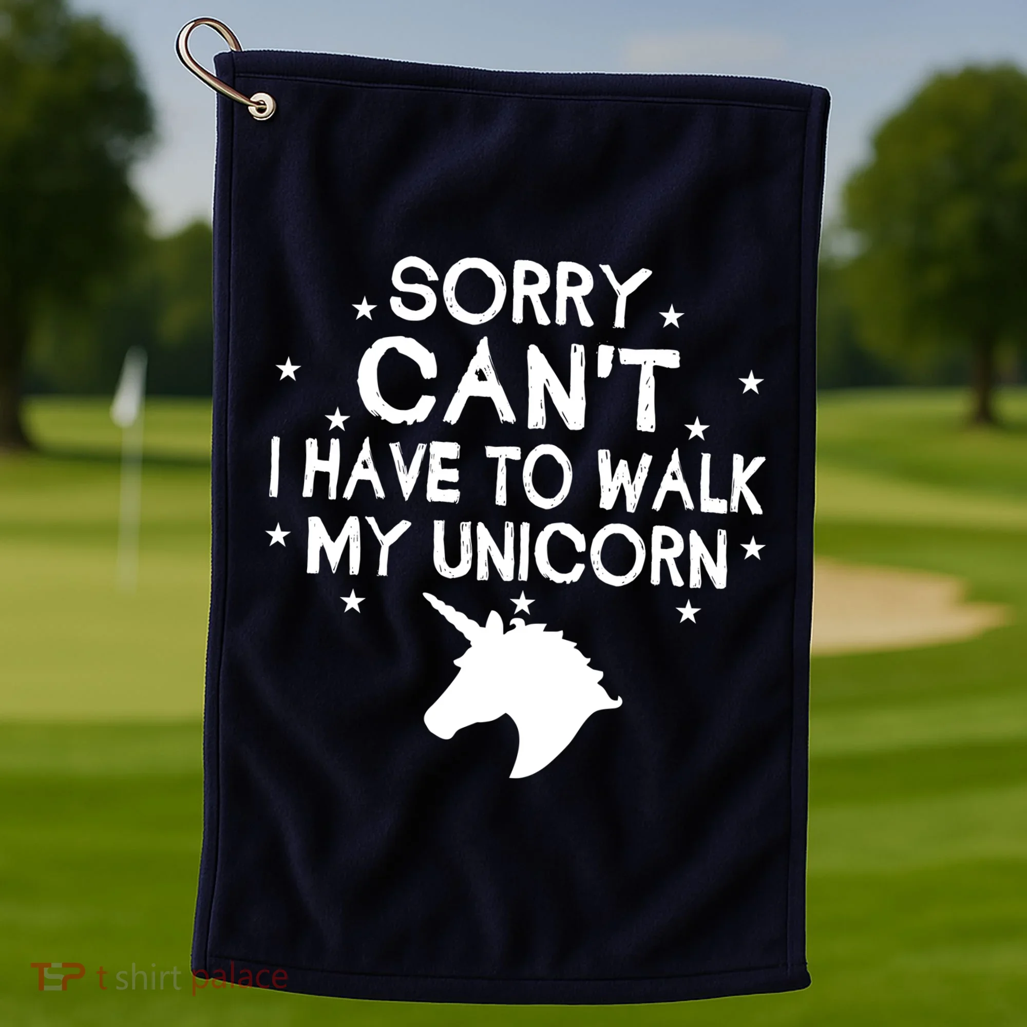 Walk My Unicorn  Golf Towel