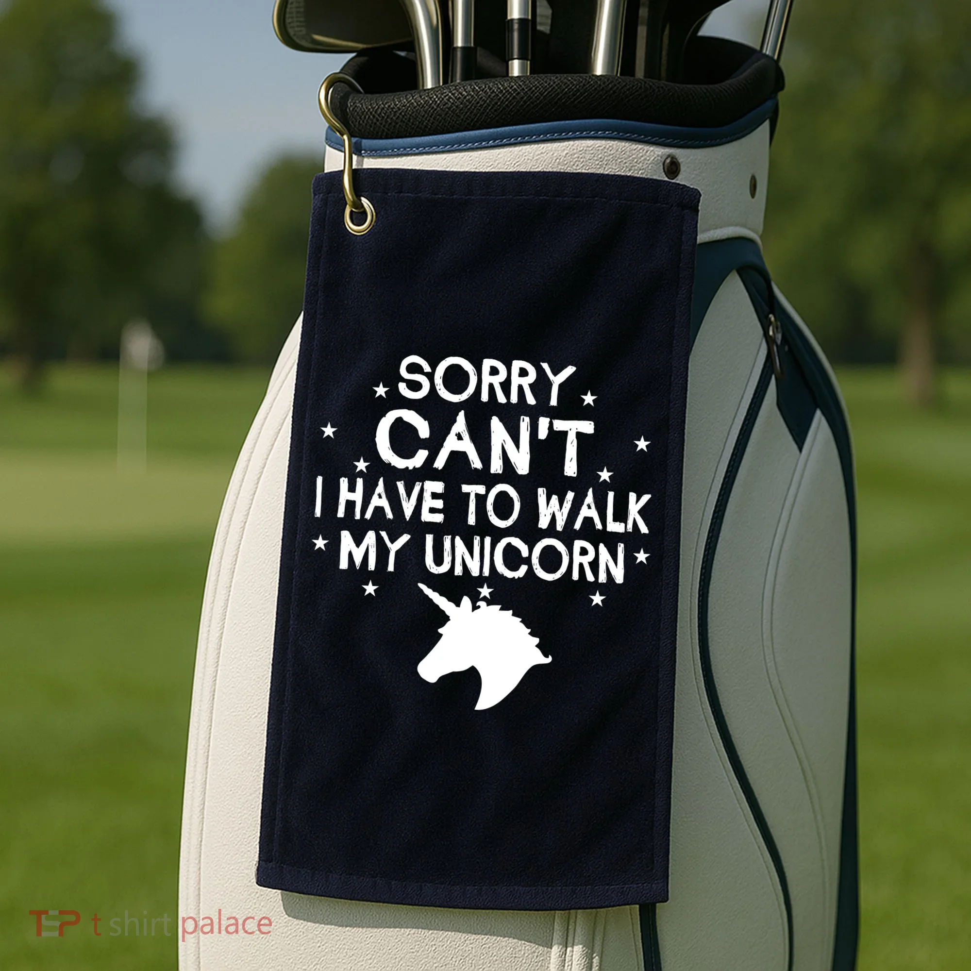 Walk My Unicorn  Golf Towel