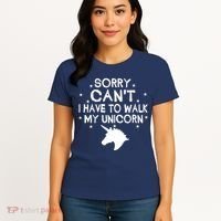 Walk My Unicorn  Women's T-Shirt thumb 4