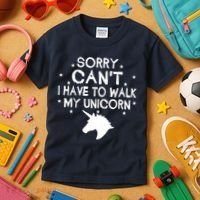 Walk My Unicorn  Kids T-Shirt thumb 3