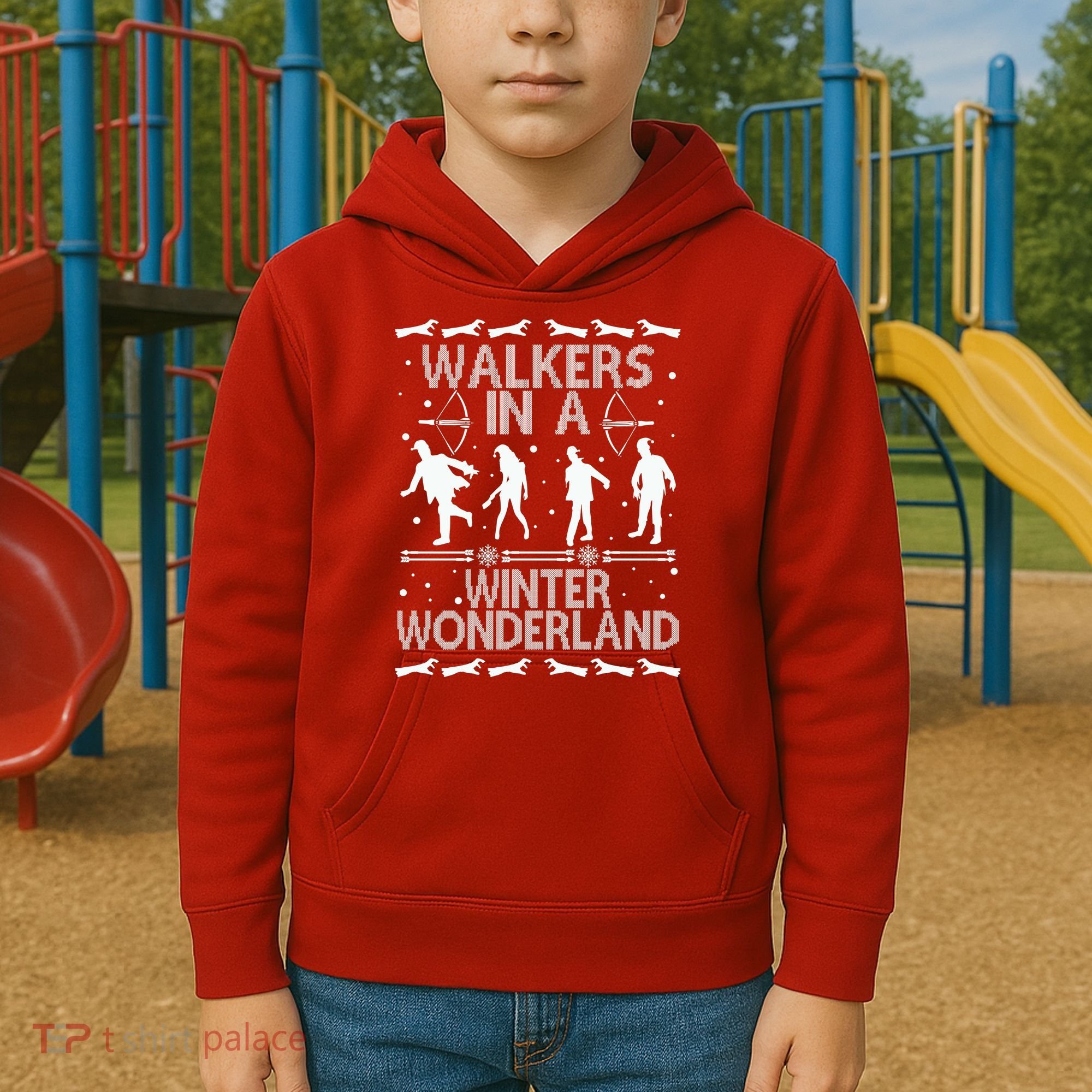 Walkers In A Winter Wonderland Kids Hoodie