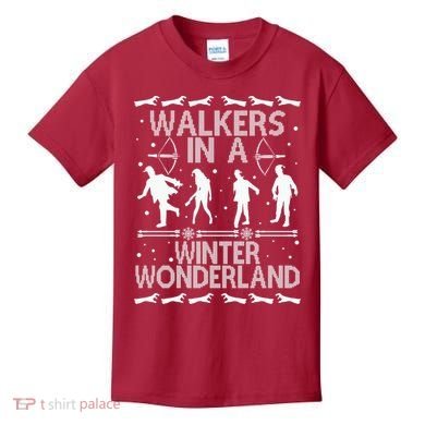 Walkers In A Winter Wonderland Kids T-Shirt