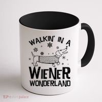 Walking In A Wiener Wonderland Funny Christmas Coffee Mug thumb 1