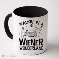 Walking In A Wiener Wonderland Funny Christmas Coffee Mug thumb 0