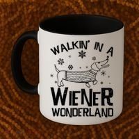 Walking In A Wiener Wonderland Funny Christmas Coffee Mug thumb 2