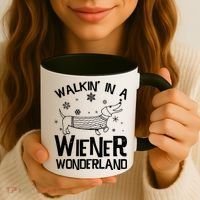 Walking In A Wiener Wonderland Funny Christmas Coffee Mug thumb 3