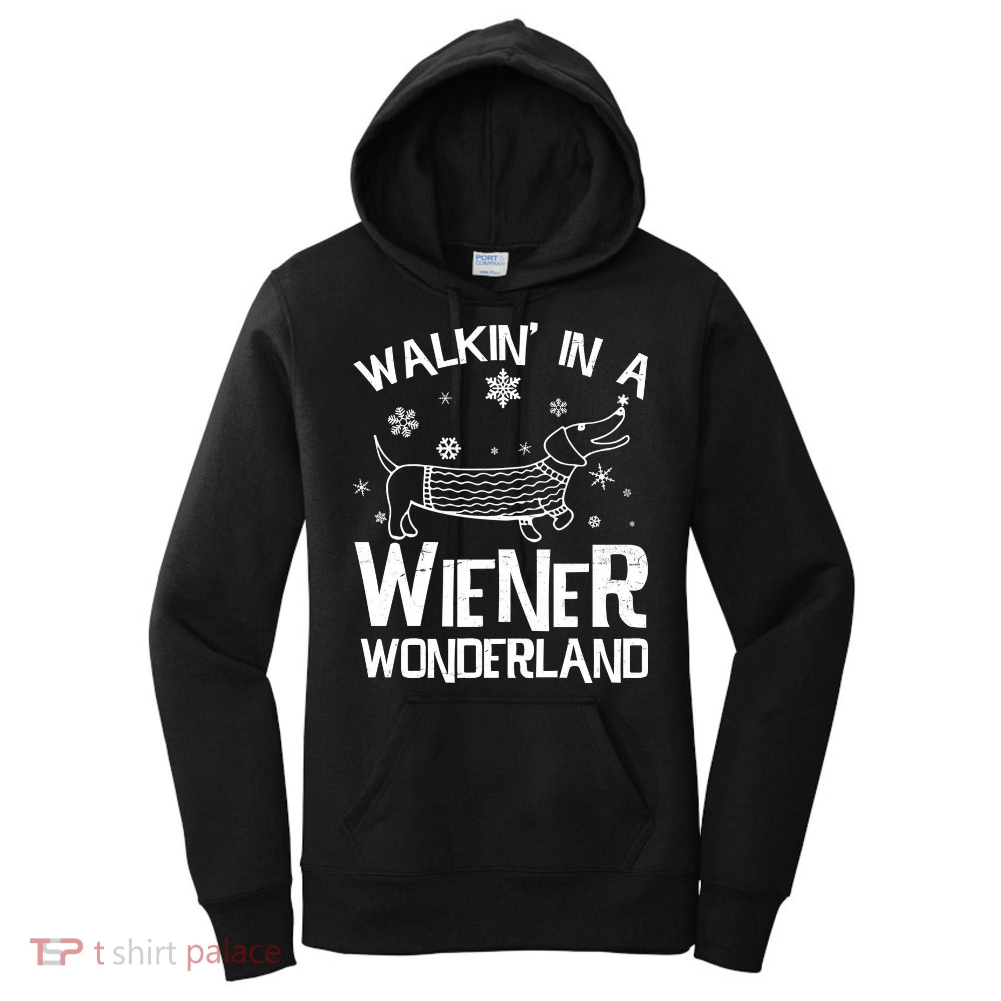 Walking In A Wiener Wonderland Funny Christmas Women's Hoodie