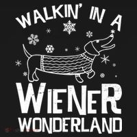 Walking In A Wiener Wonderland Funny Christmas Women's Hoodie thumb 2