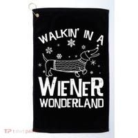 Walking In A Wiener Wonderland Funny Christmas Golf Towel thumb 0