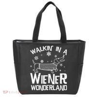 Walking In A Wiener Wonderland Funny Christmas Tote Bag thumb 0
