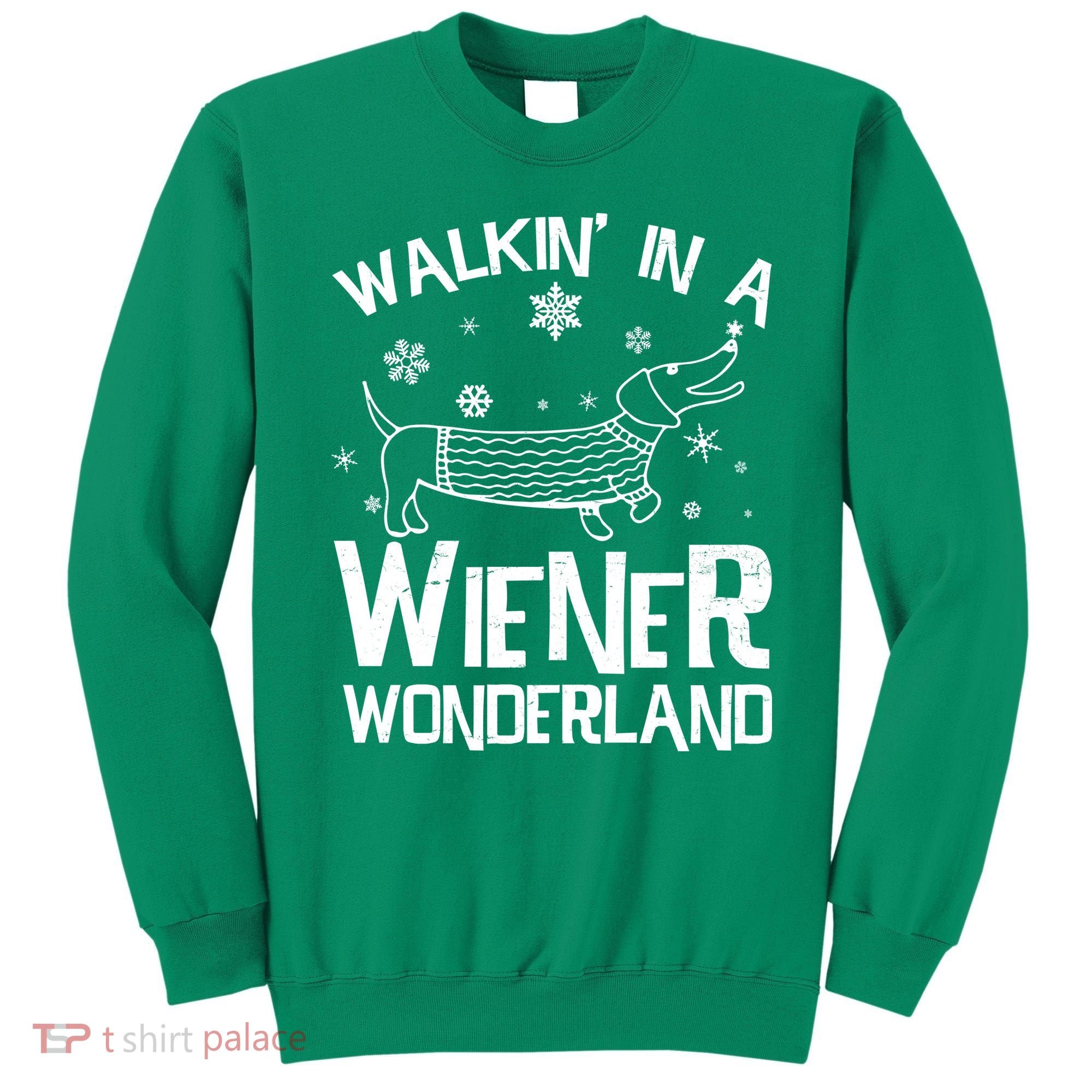 Walking In A Wiener Wonderland Funny Christmas Sweatshirt