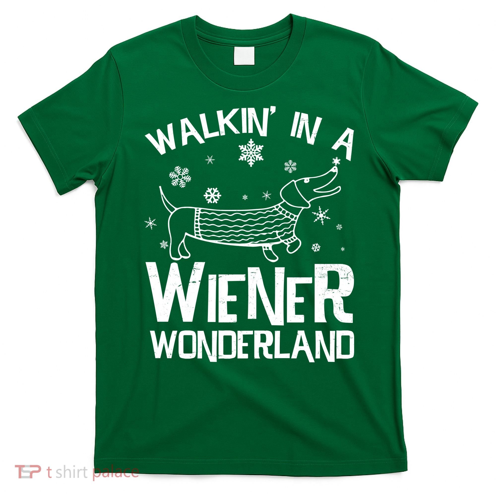 Walking In A Wiener Wonderland Funny Christmas T-Shirt