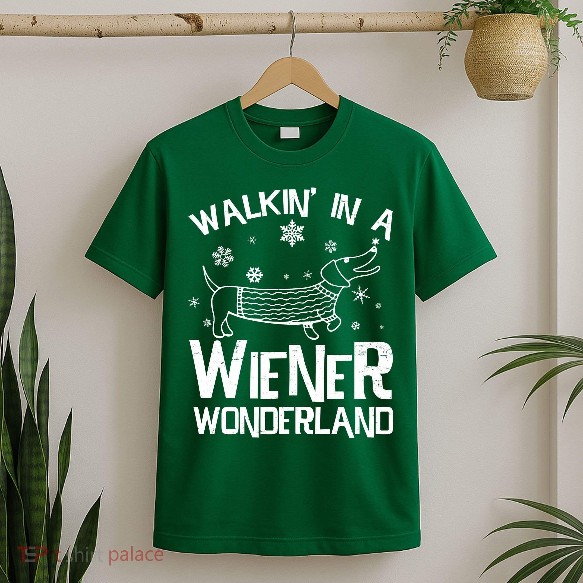 Walking In A Wiener Wonderland Funny Christmas T-Shirt