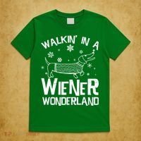 Walking In A Wiener Wonderland Funny Christmas T-Shirt thumb 5
