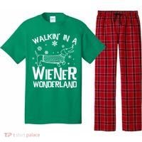 Walking In A Wiener Wonderland Funny Christmas Pajama Set thumb 0