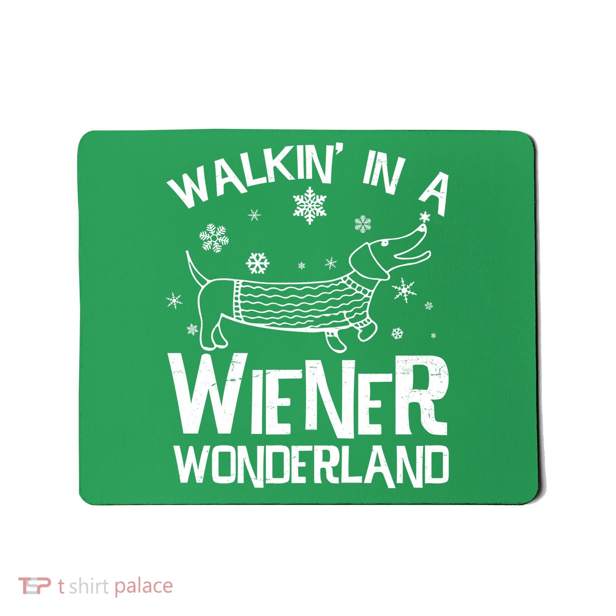 Walking In A Wiener Wonderland Funny Christmas Mousepad