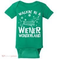 Walking In A Wiener Wonderland Funny Christmas Baby Bodysuit thumb 0