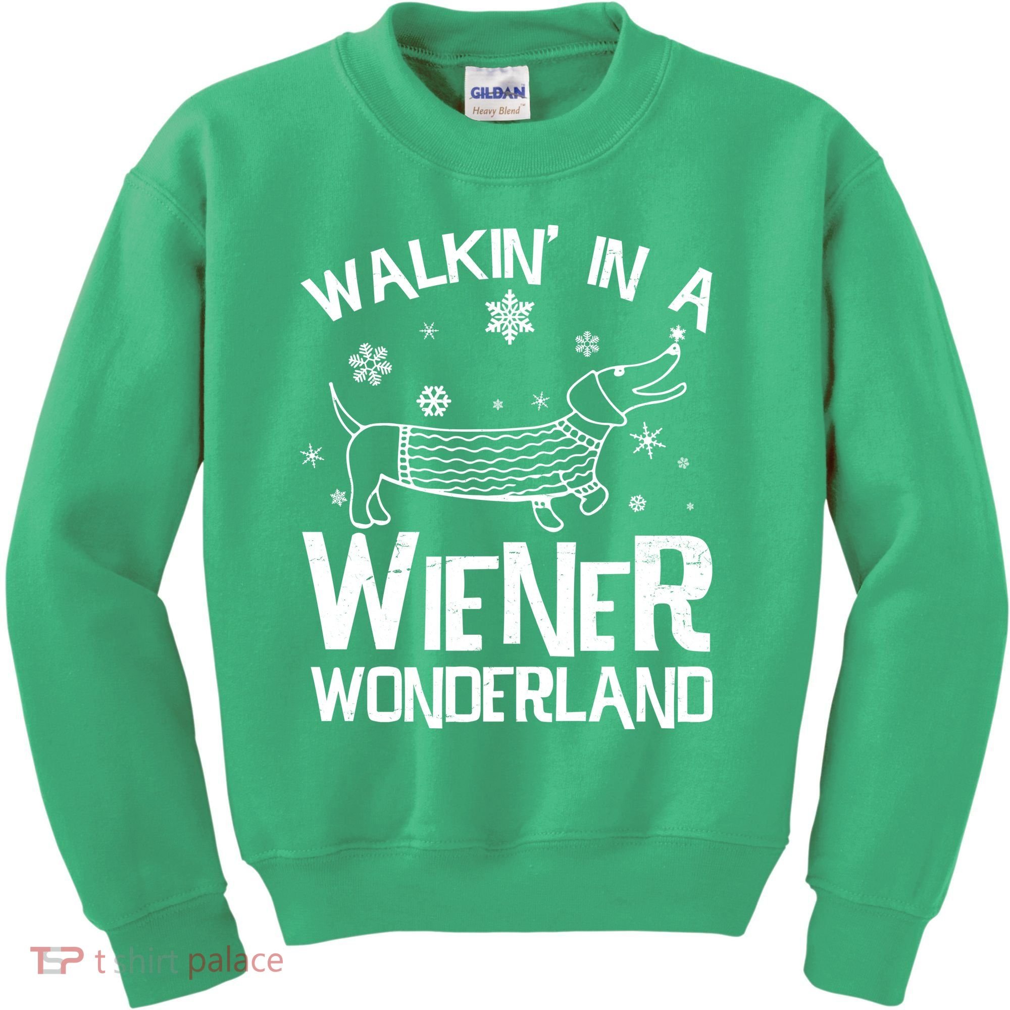 Walking In A Wiener Wonderland Funny Christmas Kids Sweatshirt