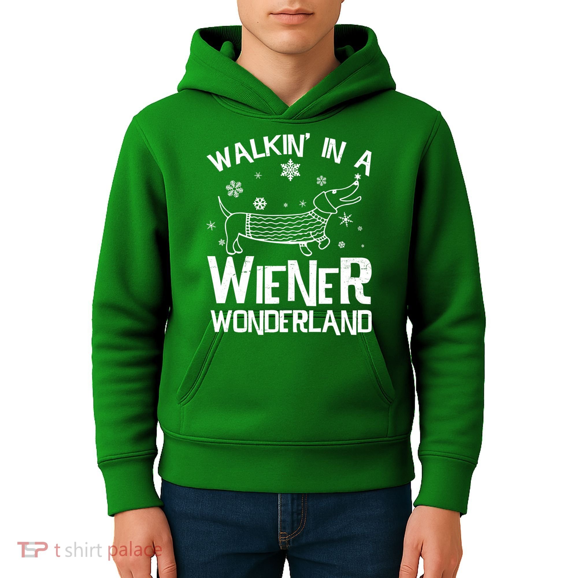 Walking In A Wiener Wonderland Funny Christmas Kids Hoodie