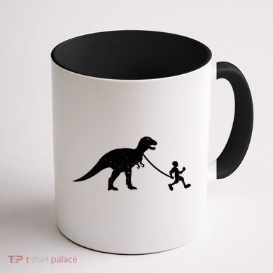Walking My T-Rex Coffee Mug back