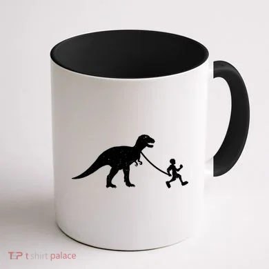 Walking My T-Rex Coffee Mug back
