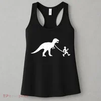 Walking My T-Rex Women's Tank Top thumb 3