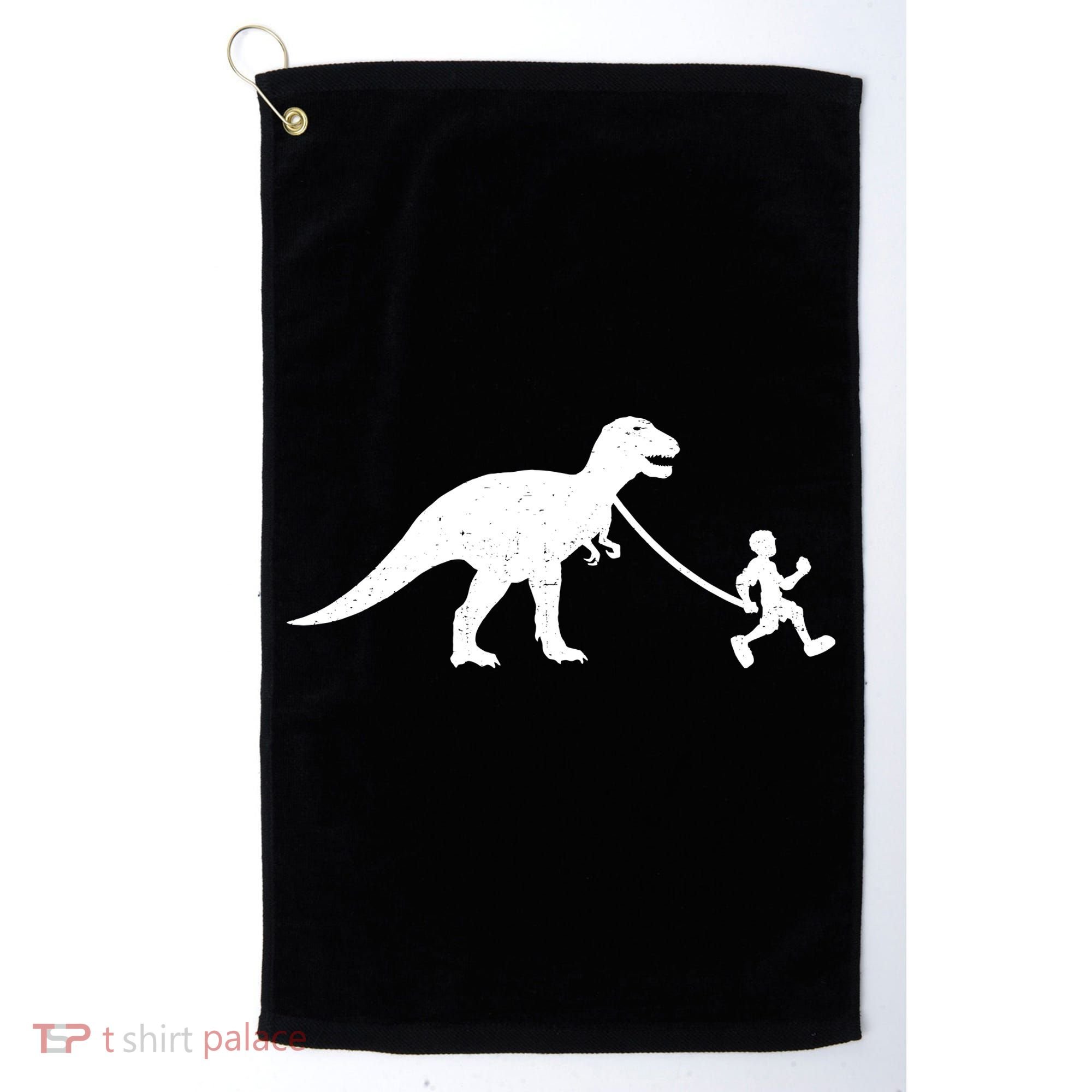Walking My T-Rex Golf Towel