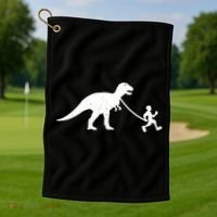 Walking My T-Rex Golf Towel thumb 1